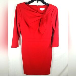Calvin Klein Red Elegant Career Women's Dress Sz 6